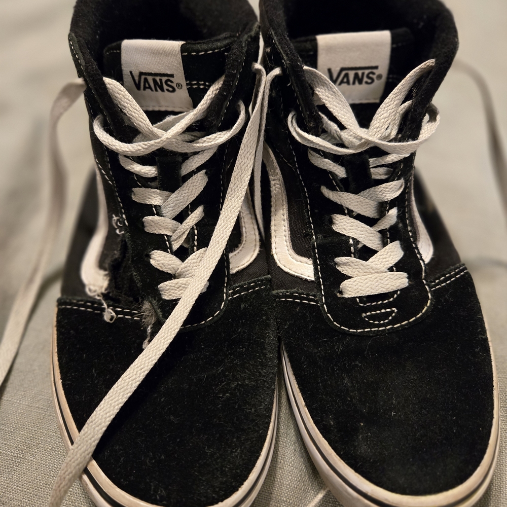 Vans Black and White High-Top Sneakers